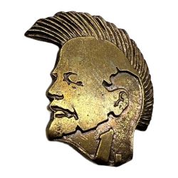 Знак нагрудный Ленин панк латунь