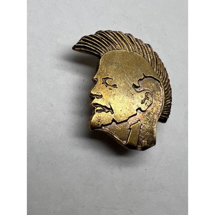 Знак нагрудный Ленин панк латунь